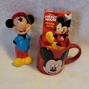 Disney Mickey Mouse Red Mug and Playing Cards Set